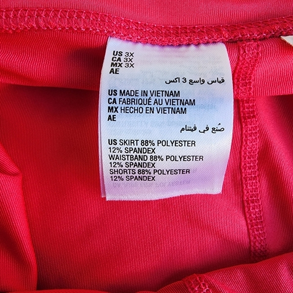 Ideology Women's Plus Size Perforated Skort Skirt Zip Pocket Flamenco Pink 3X - Picture 7 of 10